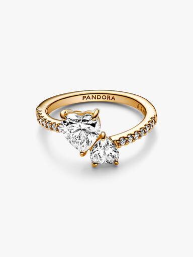Double Heart Sparkling Ring