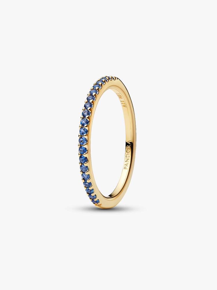 Sparkling Blue Half-Eternity Band Ring