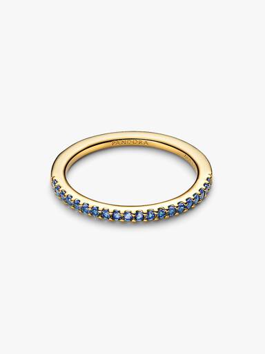 Sparkling Blue Half-Eternity Band Ring