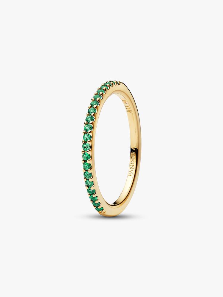 Sparkling Green Half-Eternity Band Ring