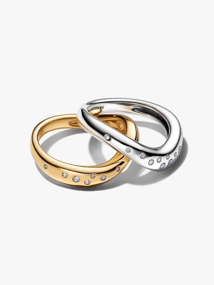 Organically Shaped Two-Tone Stacking Rings