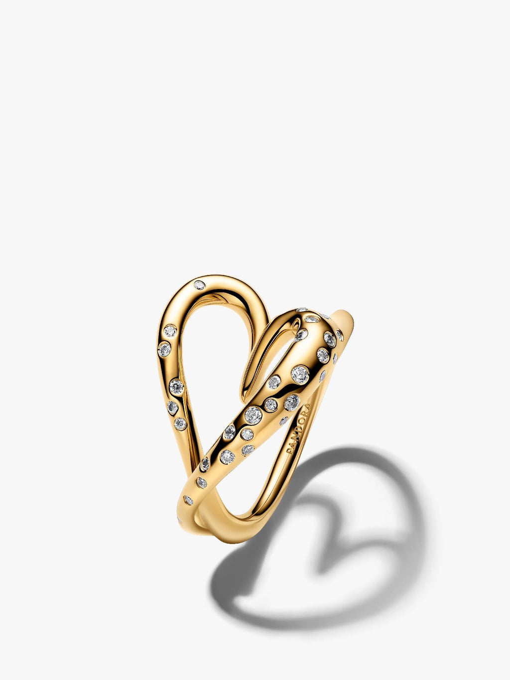 Organically Shaped Stone-Set Heart Hoop Earrings