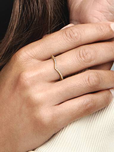 Sparkling Wishbone Ring