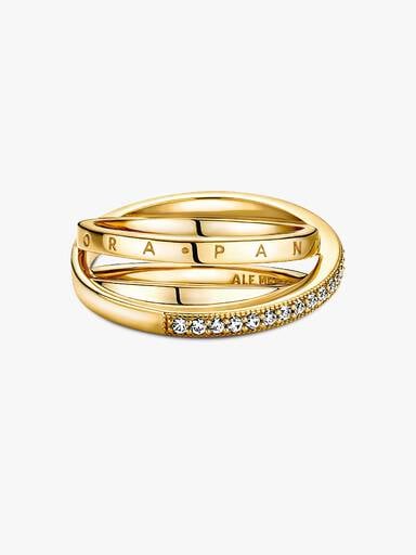 Crossover Pavé Triple Band Ring