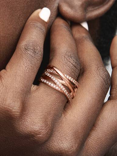 Sparkling & Polished Lines Ring