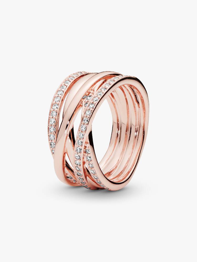 Sparkling & Polished Lines Ring