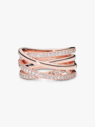Sparkling & Polished Lines Ring