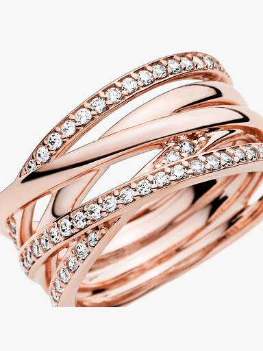 Sparkling & Polished Lines Ring