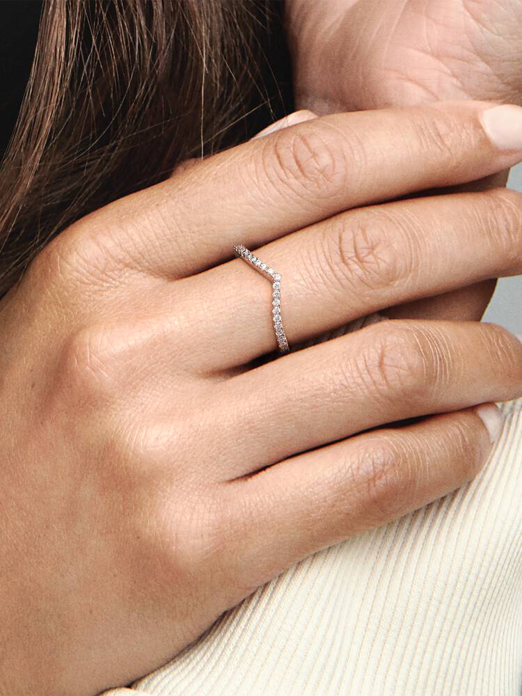 Sparkling Wishbone Ring