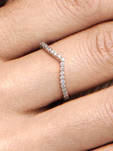 Sparkling Wishbone Ring