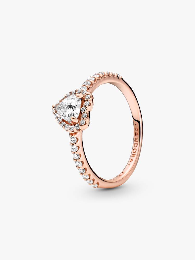 Sparkling Elevated Heart Ring