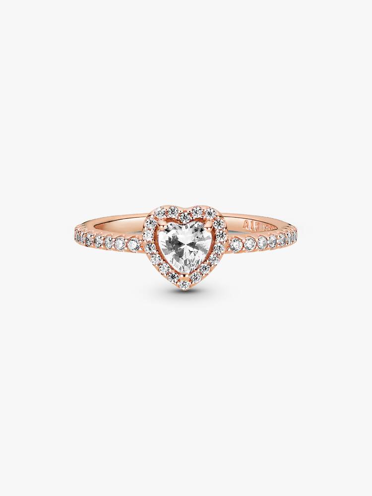 Sparkling Elevated Heart Ring