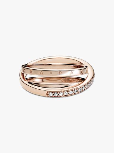 Crossover Pavé Triple Band Ring