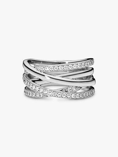 Sparkling & Polished Lines Ring