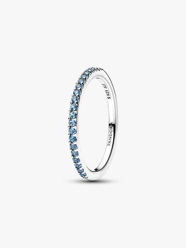 Sparkling Aquamarine Half-Eternity Band Ring