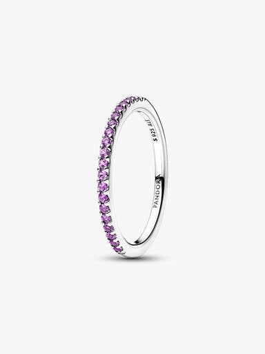 Sparkling Purple Half-Eternity Band Ring