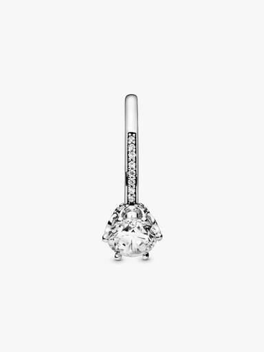 Clear Sparkling Crown Solitaire Ring