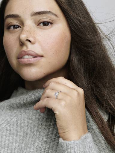 Square Sparkle Halo Ring