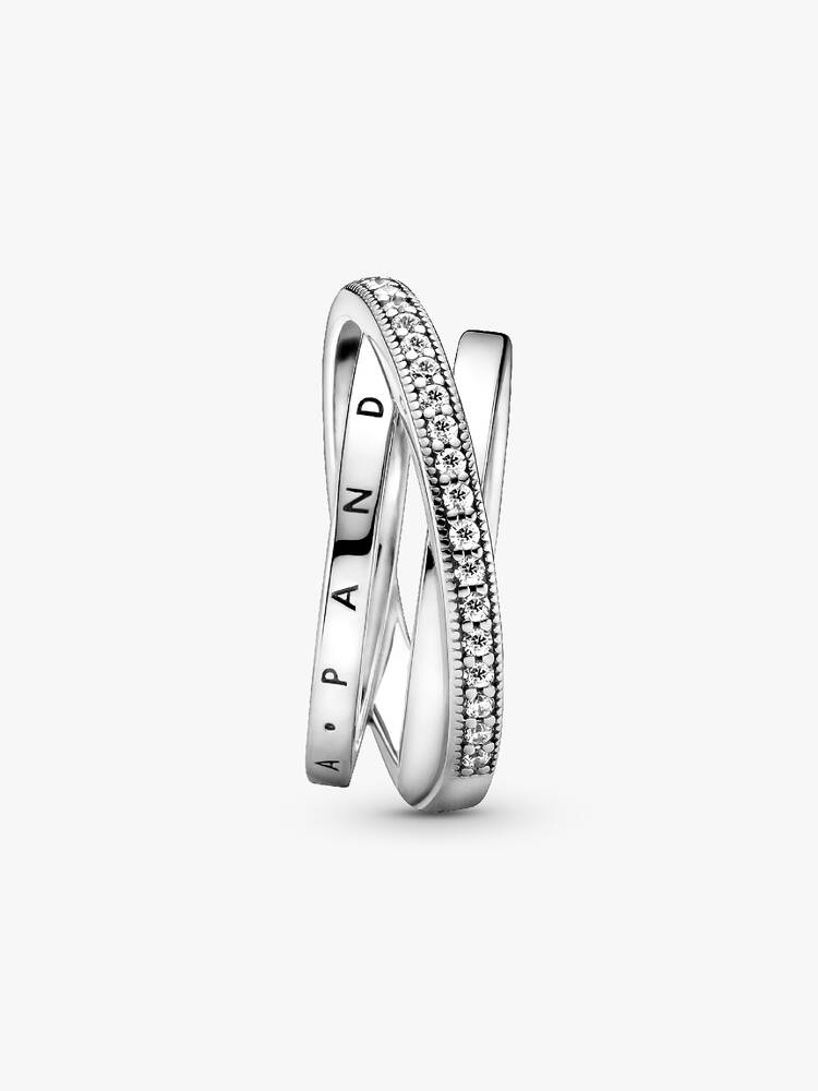 Crossover Pavé Triple Band Ring