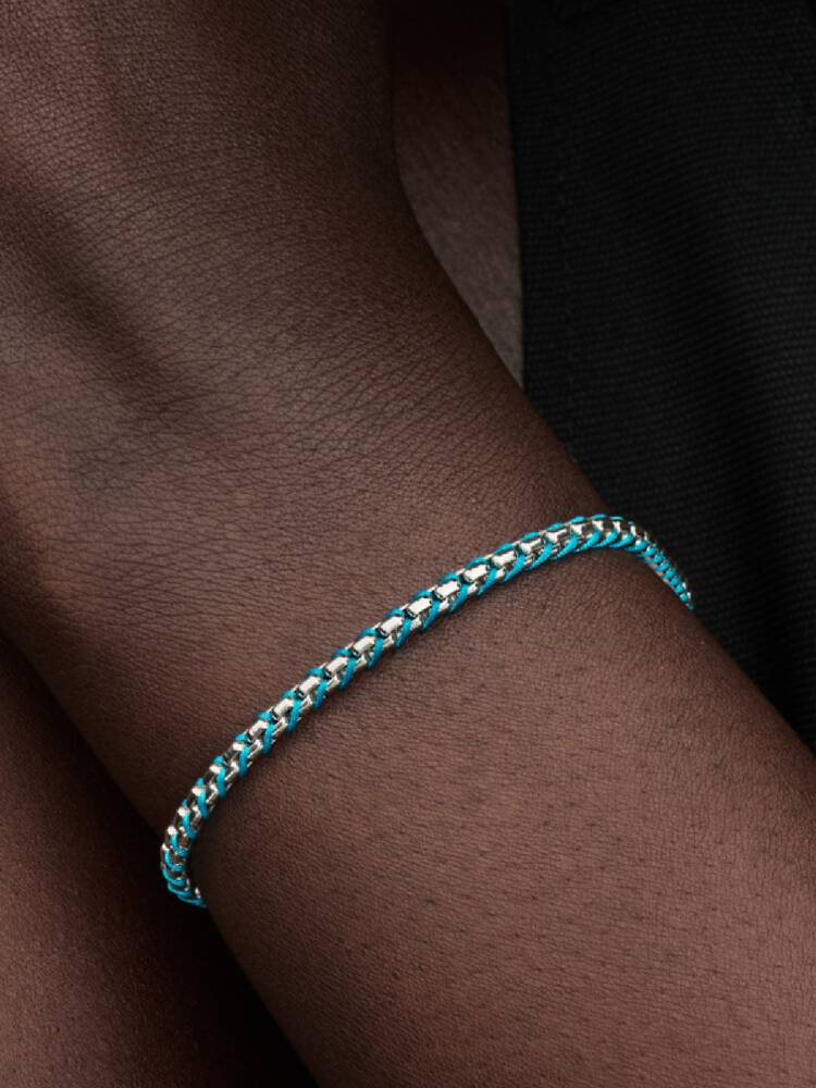 Blue Cord Box Chain Bracelet