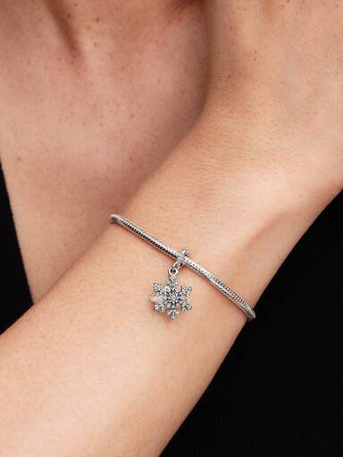 Opalescent Snowflake Double Dangle Charm