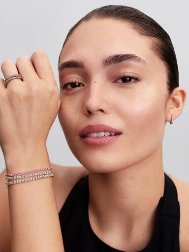 Sparkling Pink Band Ring