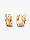 Crossover Pavé Hoop Earrings