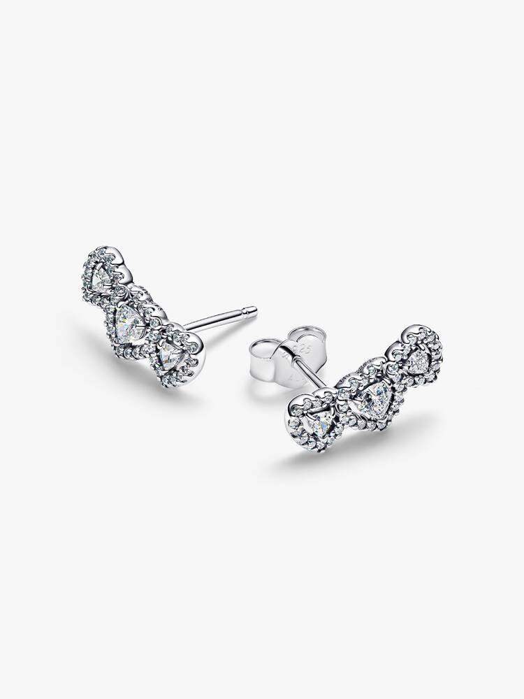 Halo Heart Trilogy Stud Earrings