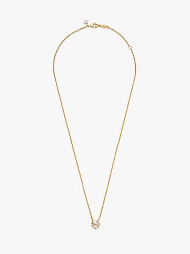 Sparkling Round Halo Pendant Collier Necklace