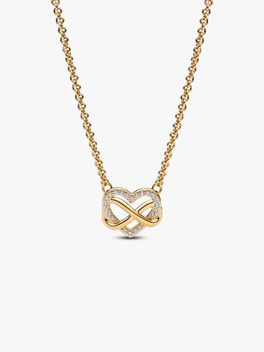 Sparkling Infinity Heart Collier Necklace