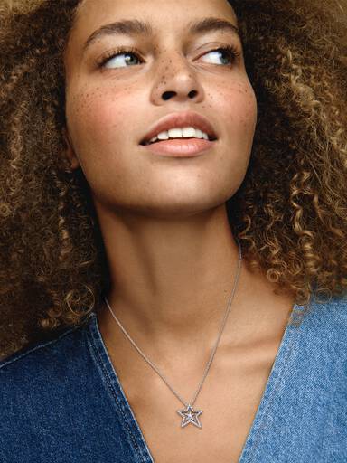 Pavé Asymmetric Star Collier Necklace
