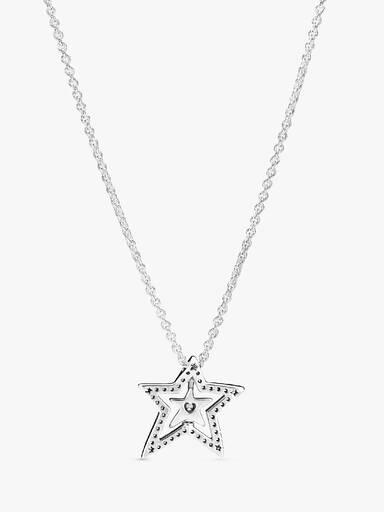 Pavé Asymmetric Star Collier Necklace