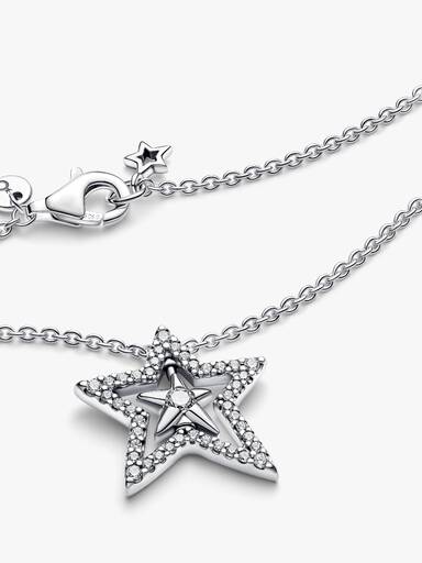 Pavé Asymmetric Star Collier Necklace