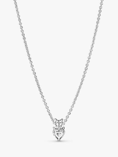 Double Heart Pendant Sparkling Collier Necklace