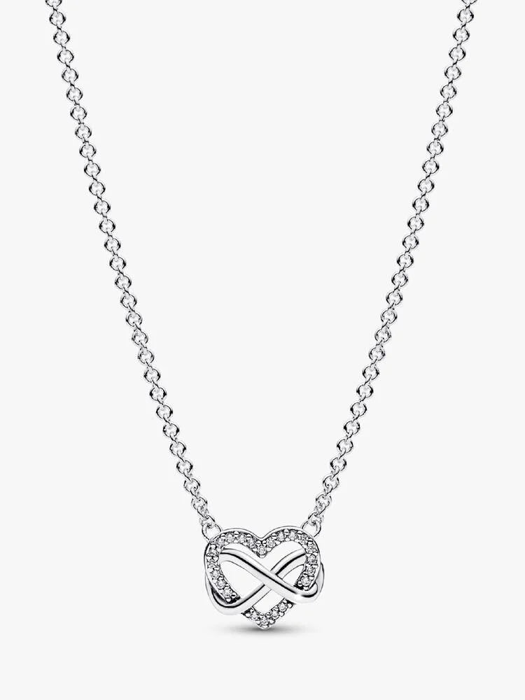 Sparkling Infinity Heart Collier Necklace