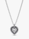 Sparkling Heart Halo Pendant Necklace