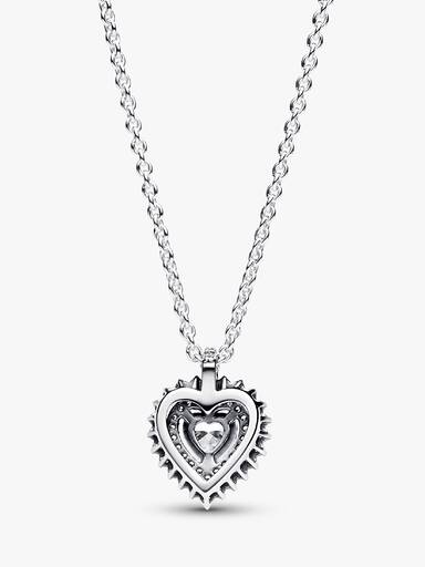 Sparkling Heart Halo Pendant Necklace