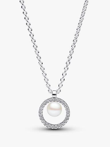 Treated Freshwater Cultured Pearl & Pavé Collier Necklace