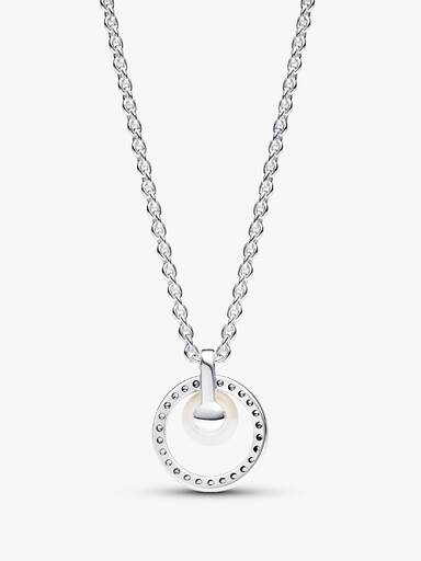 Treated Freshwater Cultured Pearl & Pavé Collier Necklace