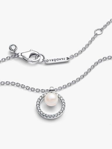 Treated Freshwater Cultured Pearl & Pavé Collier Necklace