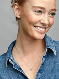 Silver necklace with clear cubic zirconia