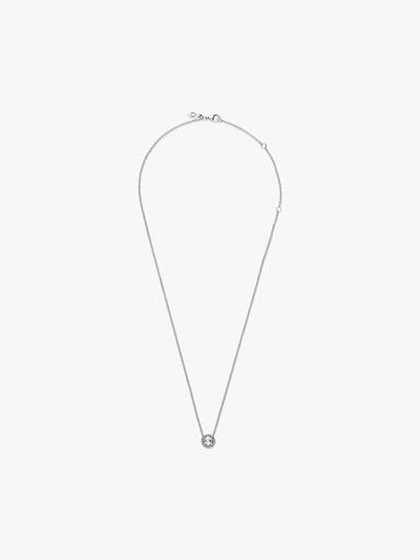 Silver necklace with clear cubic zirconia