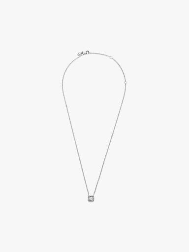 Silver necklace with clear cubic zirconia