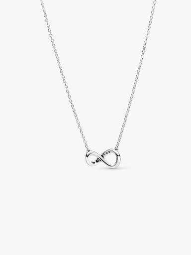 Infinity sterling silver collier with clear cubic zirconia