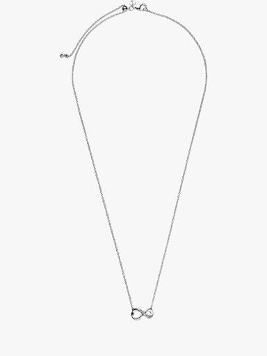 Infinity sterling silver collier with clear cubic zirconia