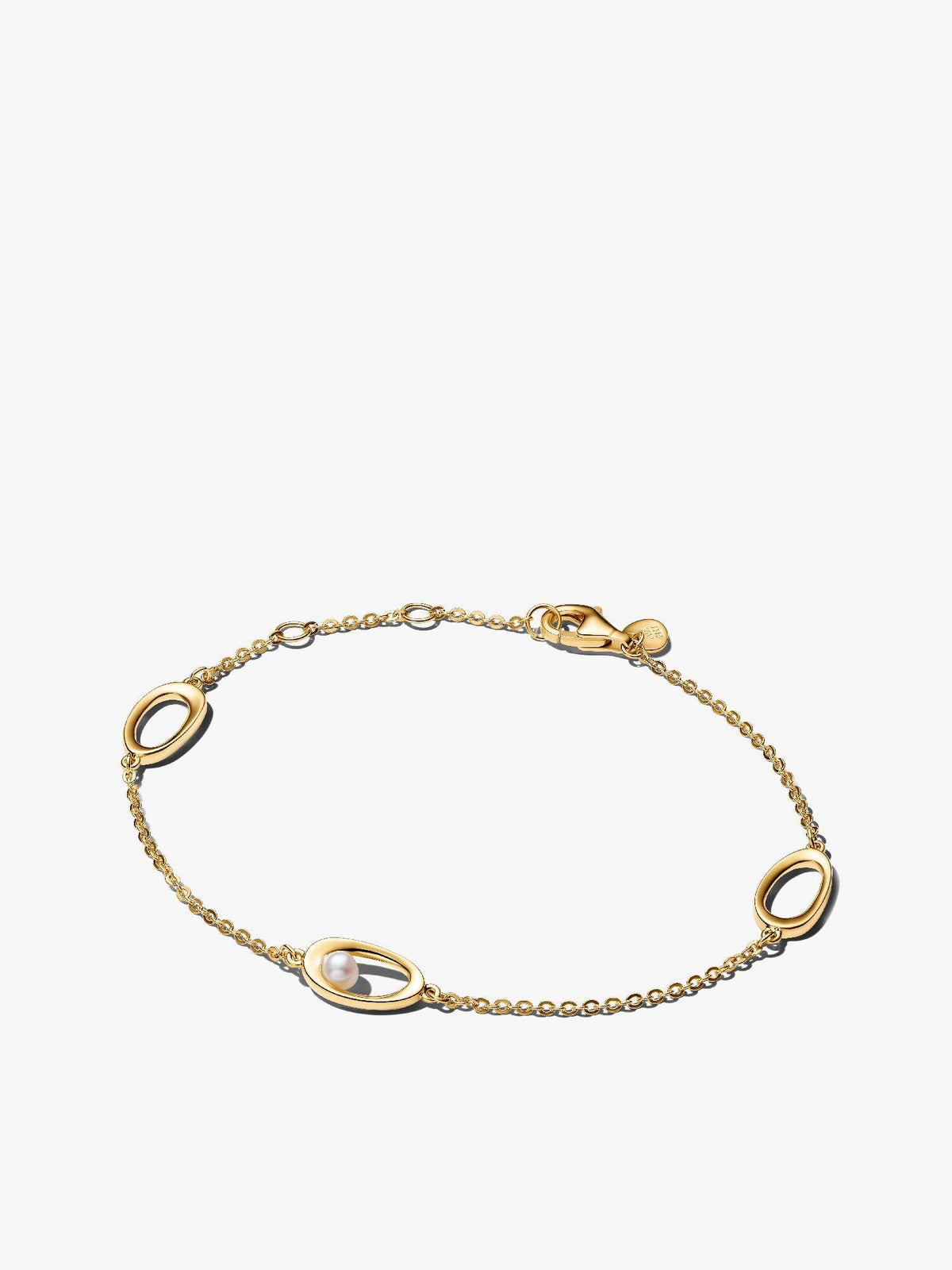 Organically Shaped Oval & Treated Freshwater Cultured Pearl Bracelet