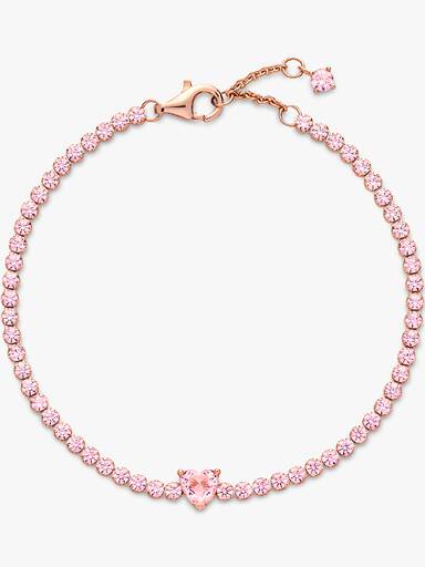 Sparkling Heart Tennis Bracelet