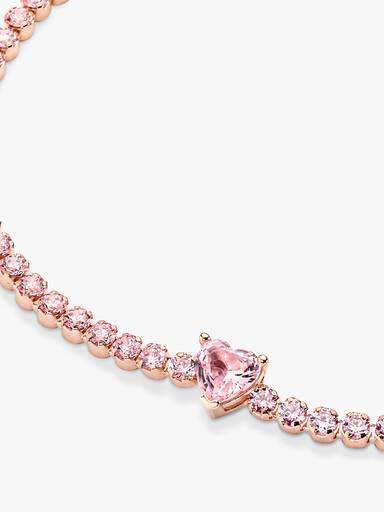 Sparkling Heart Tennis Bracelet