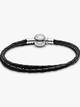 Pandora Moments Double Black Leather Bracelet
