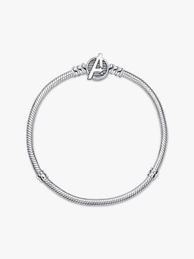 Pandora Moments Marvel The Avengers Logo Clasp Snake Chain Bracelet